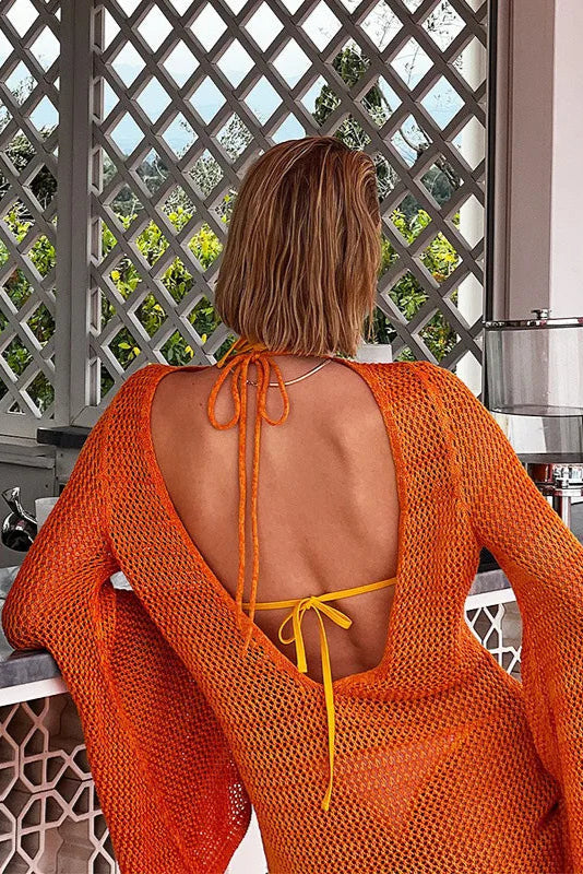 stylish Solid Beach Cover Up – One-Piece Style