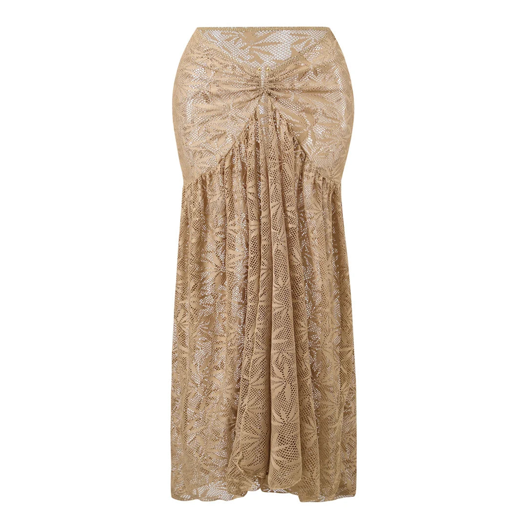 versatile beach cover up or resort wear layer over the bikini set.